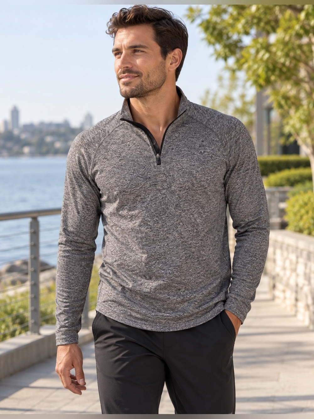 Lululemon License To Train Half Zip Pullover Gray Heather Men’s Medium